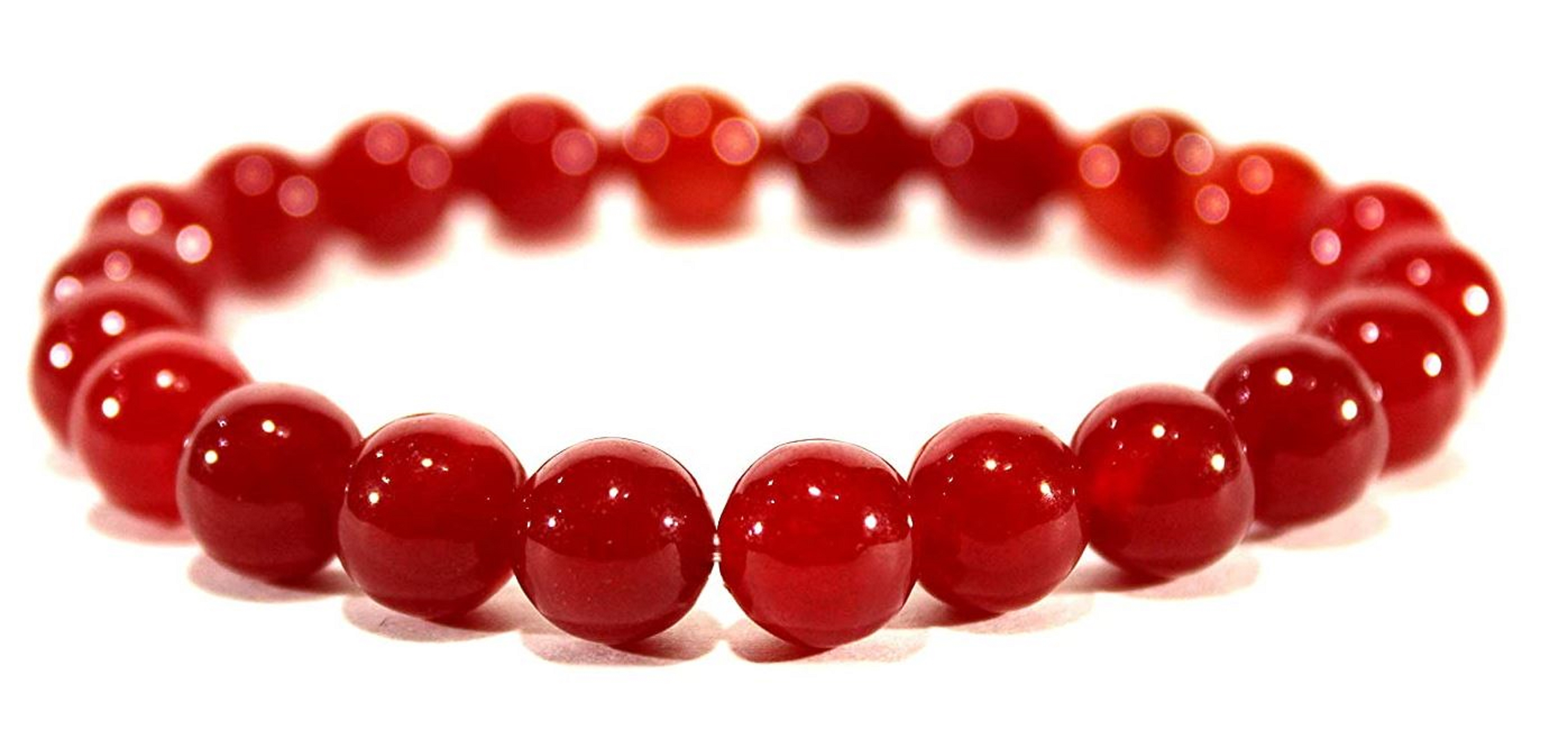 Carnelian Round Beads Bracelet