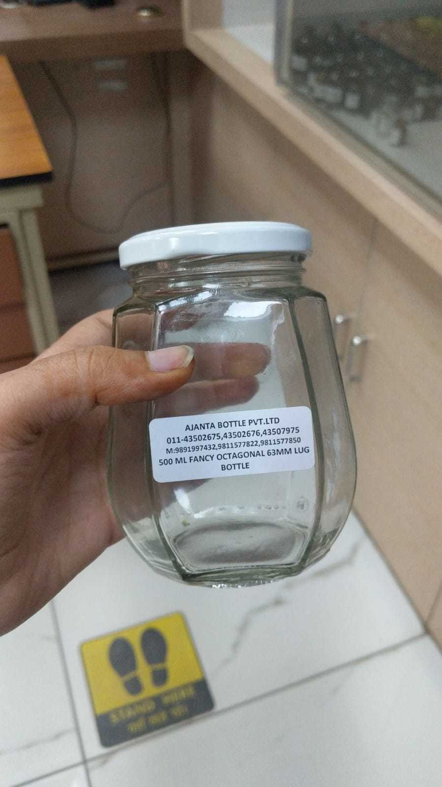 500 Gm Fancy Octagonal 63 Mm Lug Jar