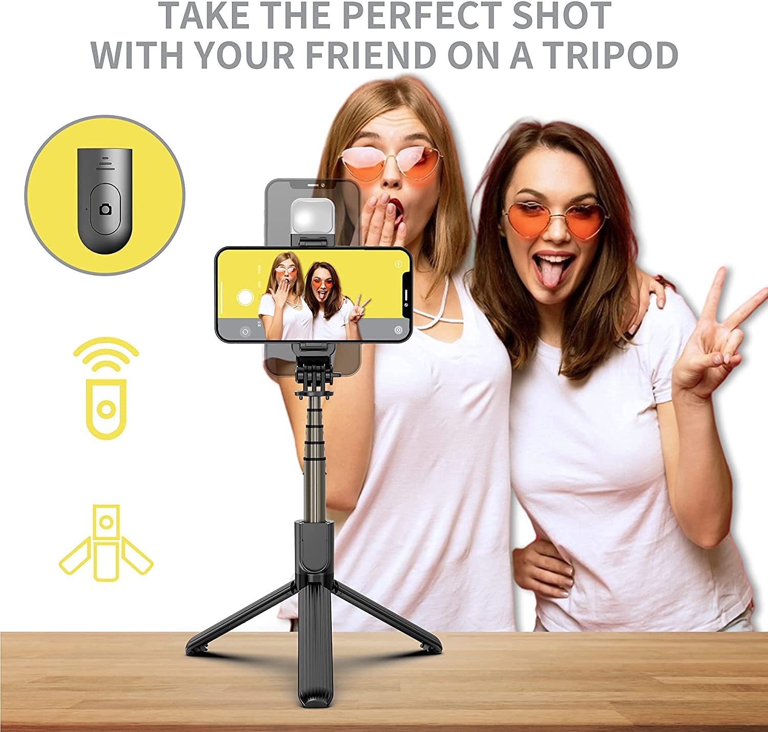R1s Selfie Stick Wireless Remote With Fill Light Selfie Stick With Tripod Body Material: Abs