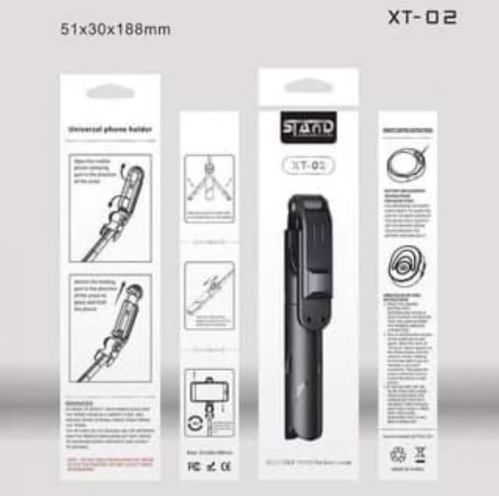Xt02 Professional Video And Picture Catcher Bluetooth Selfie Stick With Tripod Stand Body Material: Abs