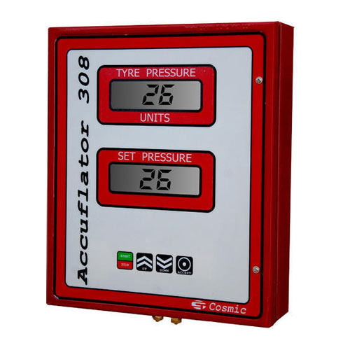Automatic Digital Tyre Inflator - Metal, 266(W) X 320(H) X 77(D) mm, Red | Dual 1 Inch Backlit LCD, 1 PSI Resolution