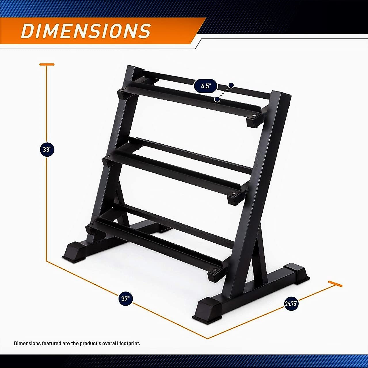 Three Tier Metal Steel Home Workout Gym Dumbbell Heavy Weight Rack Storage Stand For Home Gym And Gym Grade: Personal Use