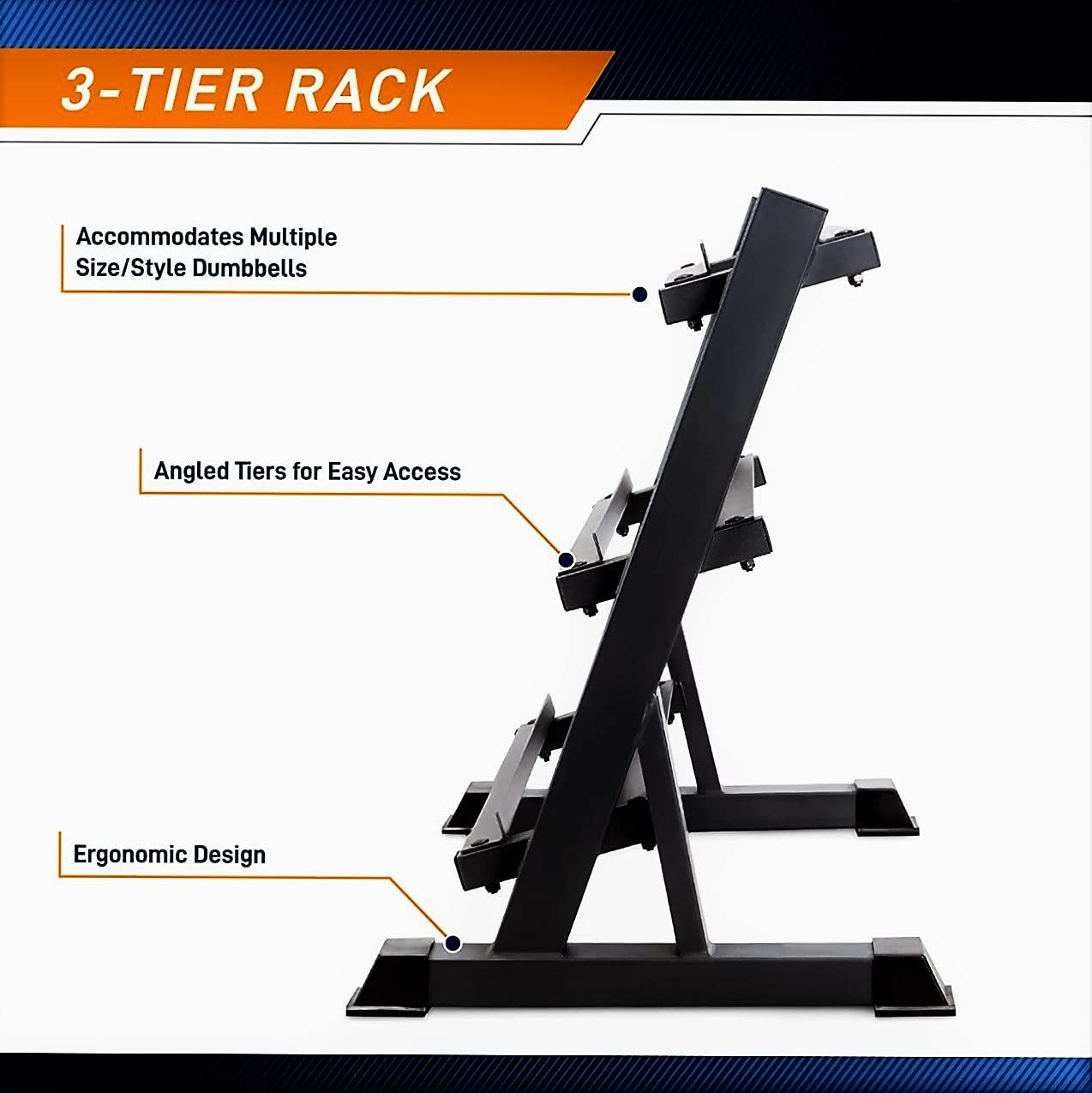 Three Tier Metal Steel Home Workout Gym Dumbbell Heavy Weight Rack Storage Stand For Home Gym And Gym Grade: Personal Use