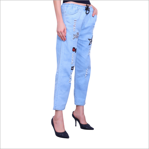 Any Color Ladies Printed Denim Jogger