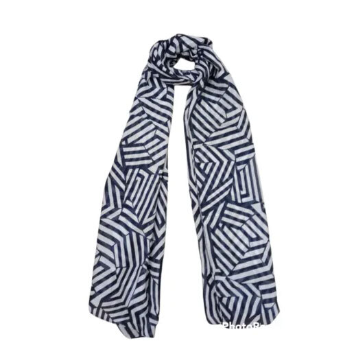 Fancy Voile Printed Scarves - Color: Black