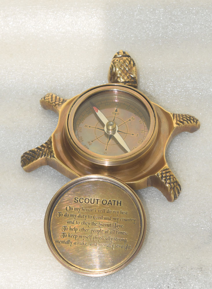 Antique Finish Brass Compass