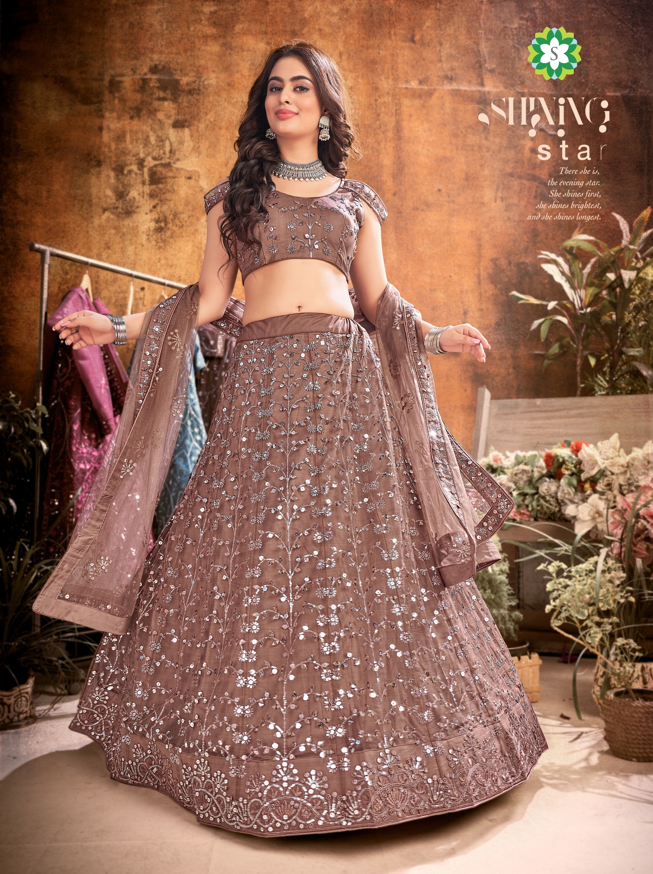 Lehenga Choli - Soft Net Fabric, Customizable Size, Elegant Purple Color | Full Embroidery, Stylish Look, Traditional Bridal Design