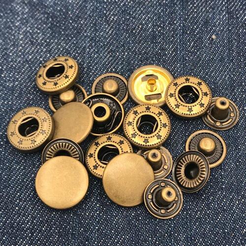 Snap Buttons - Durable Metal, Standard Size 12mm, Satin Finish - Easy Application, Rust-Resistant