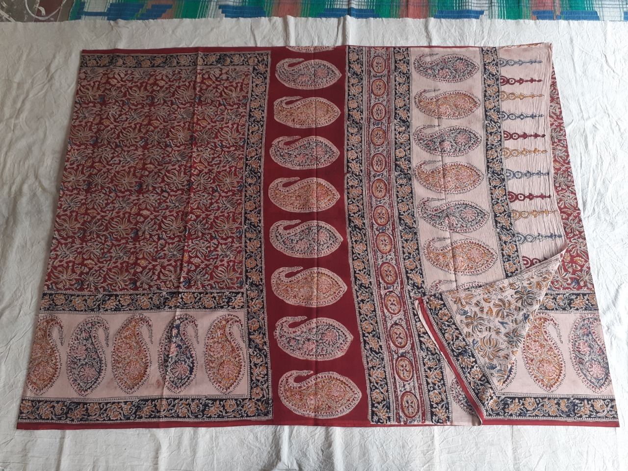 Kalamkari Fabric Saree - Lightweight, Elegant Design | Washable, Suitable For All Occasions, Available In Multiple Colors