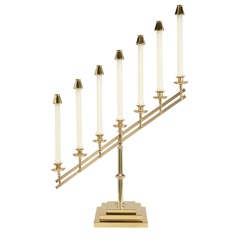 Brass Small Round Candle Holder With Four Arm Church Supplies