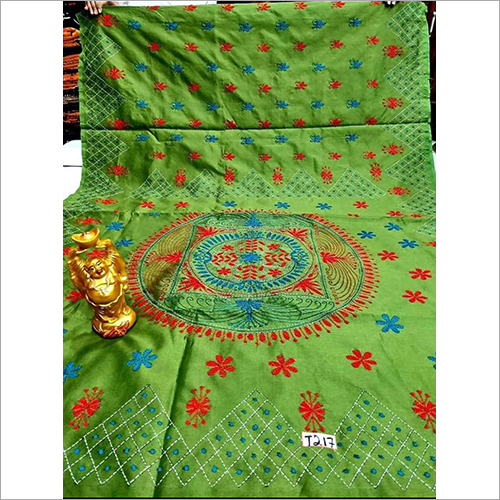 कैज़ुअल ग्रीन हैंडलूम साड़ी