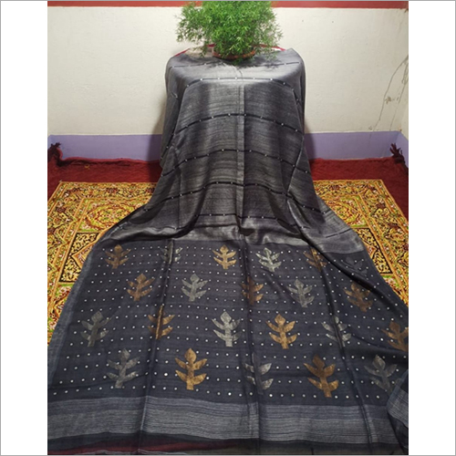 Casual Ladies Grey Color Saree