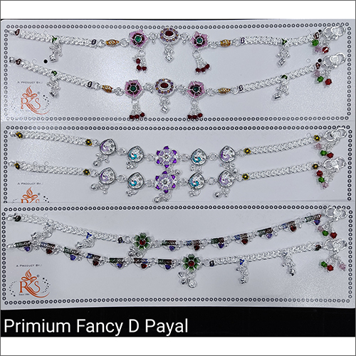 Premium Fancy D Silver Anklets