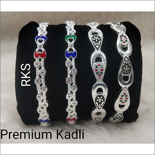 Ladies Premium Silver Bangles - Sterling Silver Material, Adjustable Size , Elegant Charm Bracelet Design