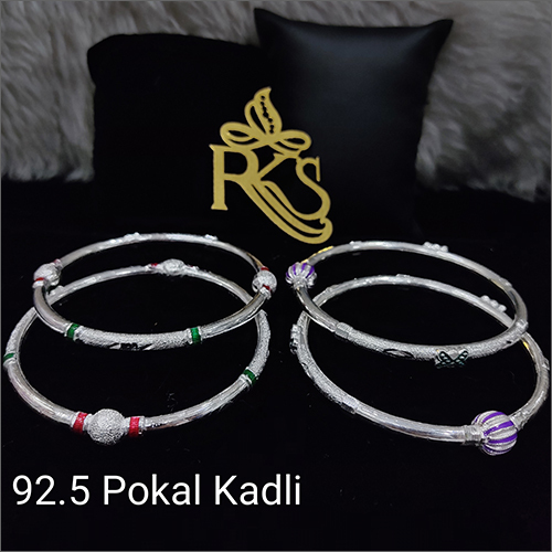 Ladies Modern Silver Bangles