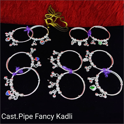 Kids Cast Pipe Silver Bangles