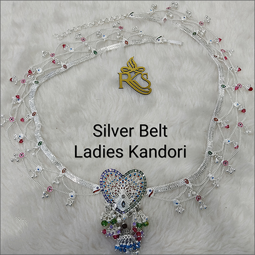 Ladies Silver Waist Belt - High Quality Silver Metal, Elegant Charm Design with Long Lasting Shine