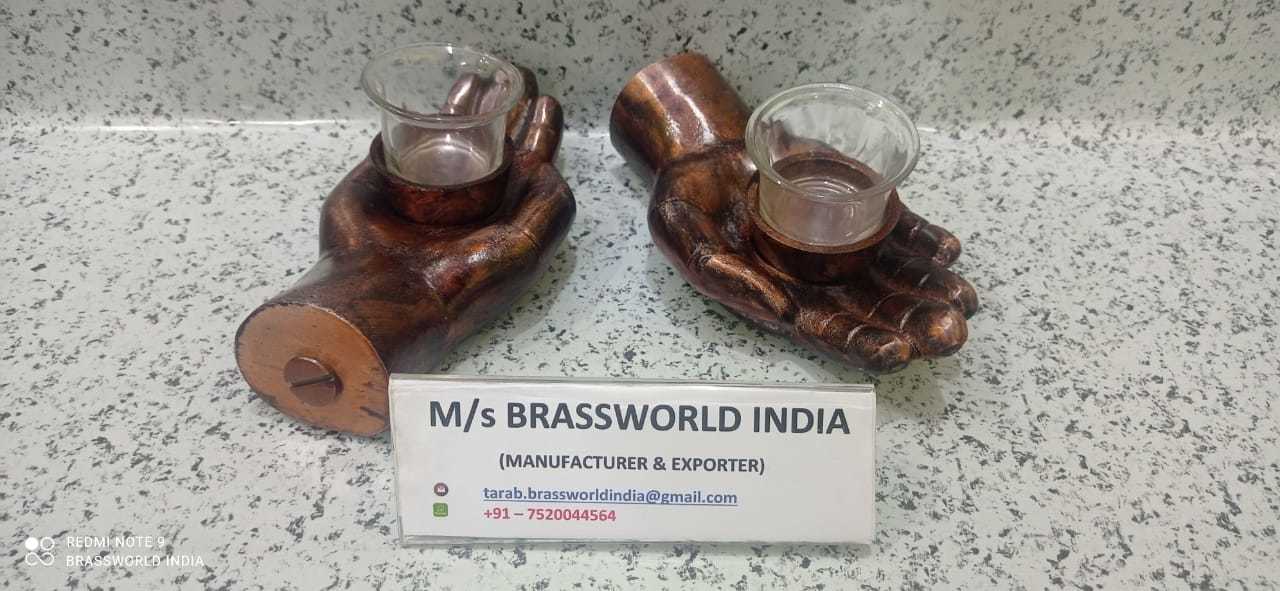 Hand Shaped Aluminium High Quality Tea Light Cremation Urn Funeral Supplies