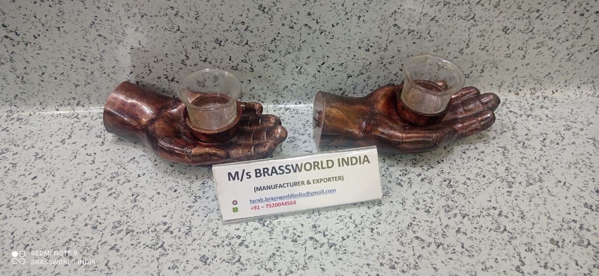 Hand Shaped Aluminium High Quality Tea Light Cremation Urn Funeral Supplies