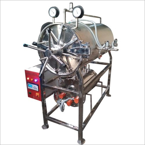 Horizontal Autoclave - 100 Liters Capacity, Stainless Steel, 1200 x 800 x 1500 mm, 1.5 Bar Pressure, 121°C Temperature, 3 kW Power, Digital Control System