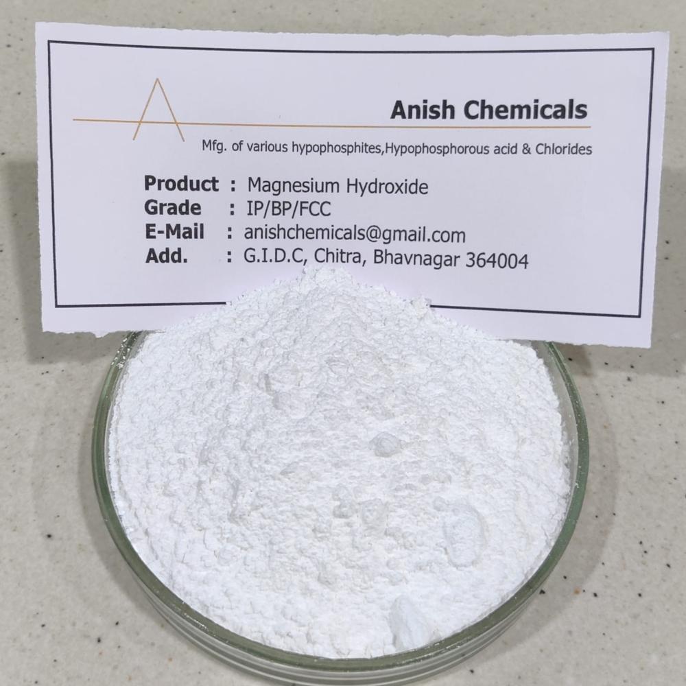 Magnesium Hydroxide - IP/BP/EP/USP Grade, Bulky White Powder, 95.0%-100.5% Assay, CAS No: 1309-42-8, Molecular Formula: Mg(OH)2