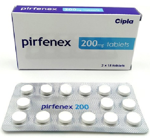 पिरफेनेक्स - 200mg टैबलेट | इडियोपैथिक पल्मोनरी फाइब्रोसिस के प्रबंधन के लिए प्रिस्क्रिप्शन दवा, फेफड़ों के निशान और सूजन को कम करती है, भोजन के साथ लेना सर्वोत्तम, लीवर फंक्शन की निगरानी करें