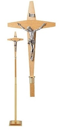 Brass Altar Cross With Round Circle Church Supplies