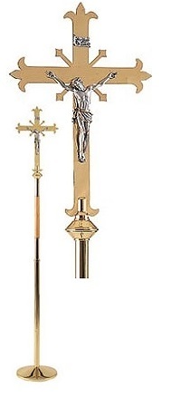 Brass Altar Cross With Round Circle Church Supplies