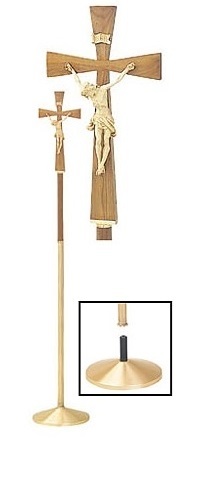 Brass Altar Cross With Round Circle Church Supplies