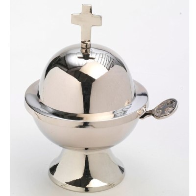 Brass New Censer Boat With Upper And Side Cross Church Supplies