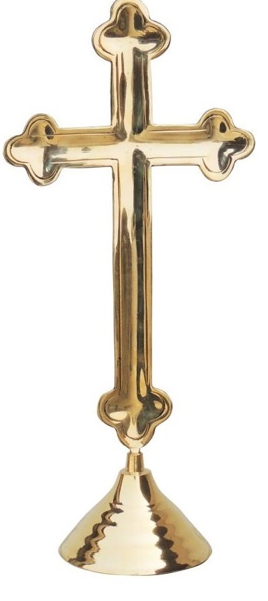 Brass Cross Florished Golden Church Cross Church Supplies