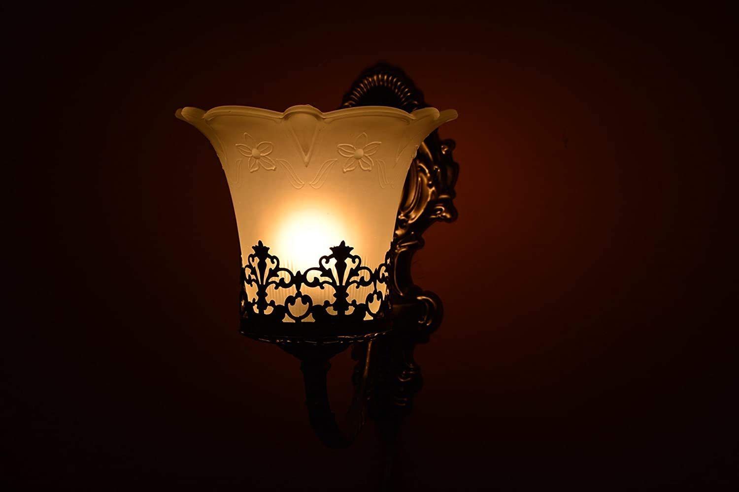 Designer Wall Light - Glass, Medium Size, White Color | 40w Led, Stylish Modern Design For Bedroom & Living Room