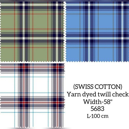 स्विस कपास यार्न डाईड चेक शर्टिंग फैब्रिक
