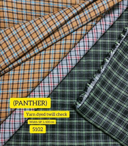 Check Yarn Dyed Twill Shirting Fabric