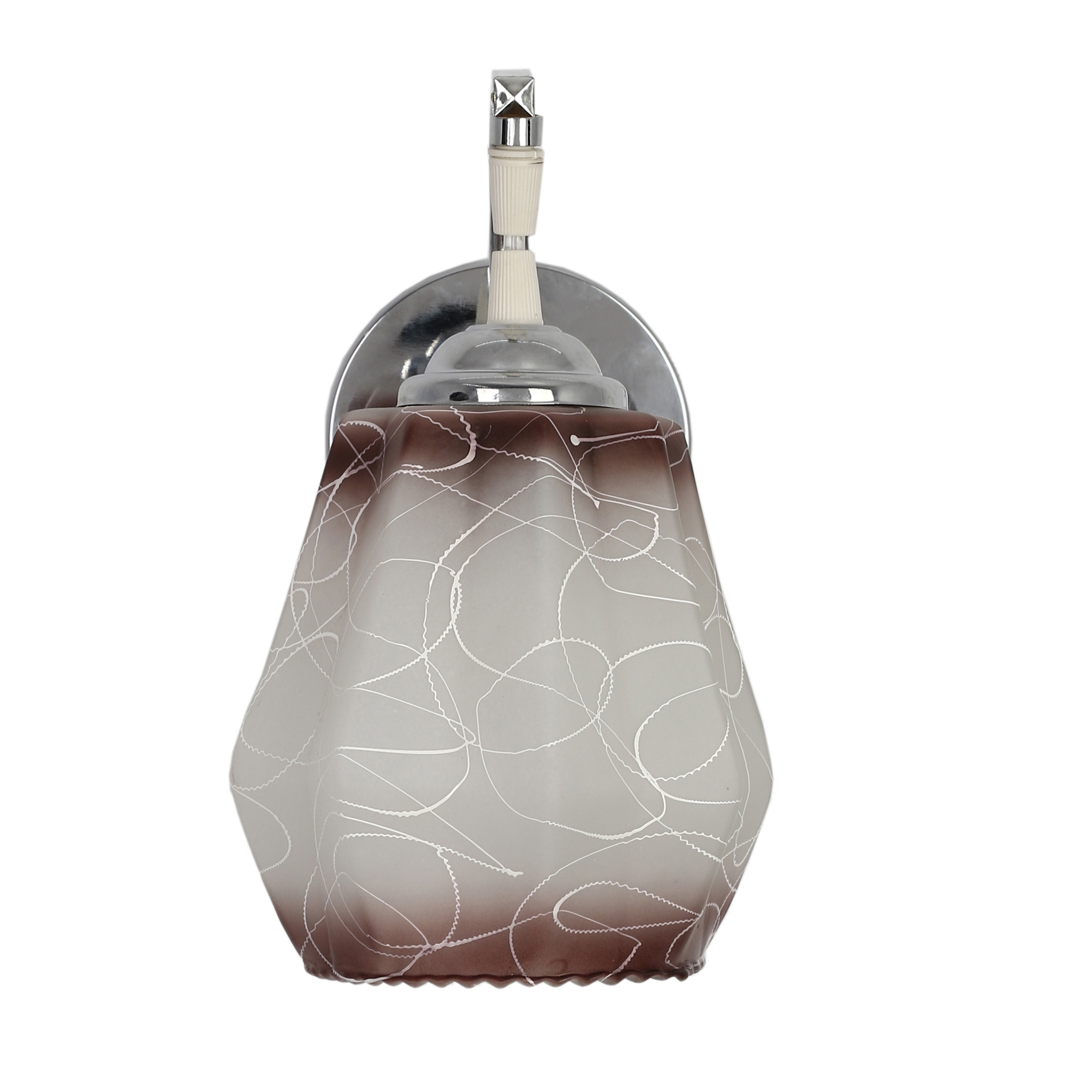 Pradhuman Designer Wall Lamp - Glass, Standard Size, White & Red Colors | Energy Saving, 40 Watt Power Consumption, Modern Round Shape