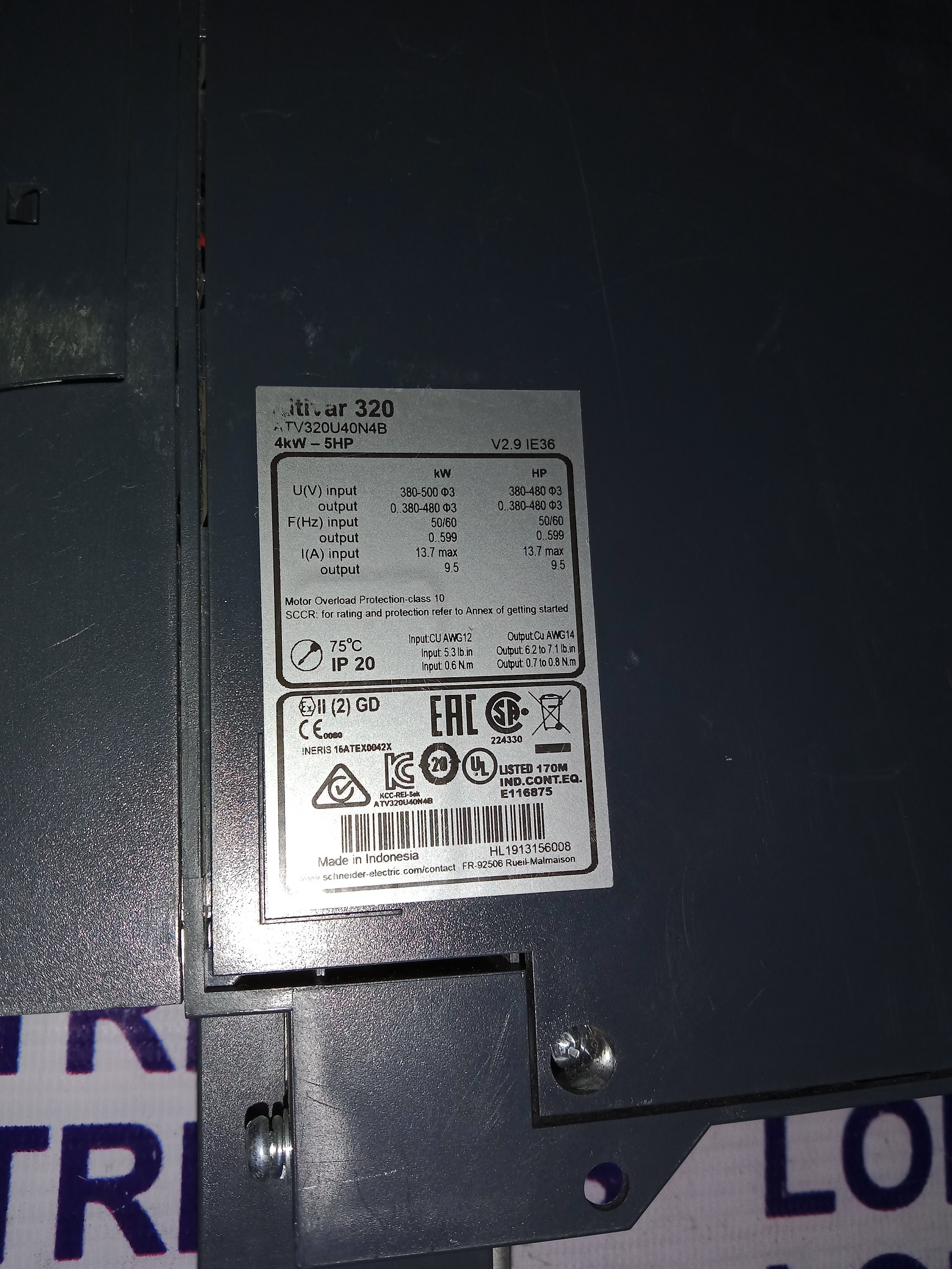 Schneider Ac Drive Atv320u40n4b