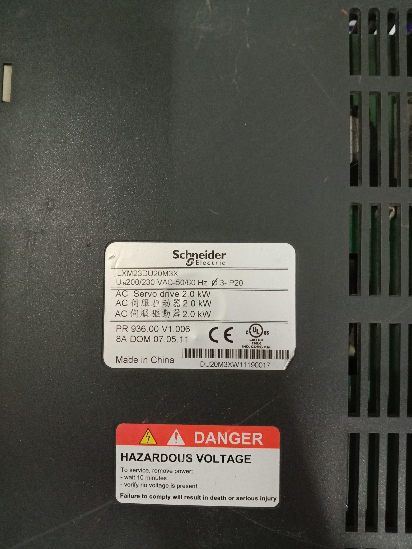 Schneider Servo Drive Lxm23du20m3x
