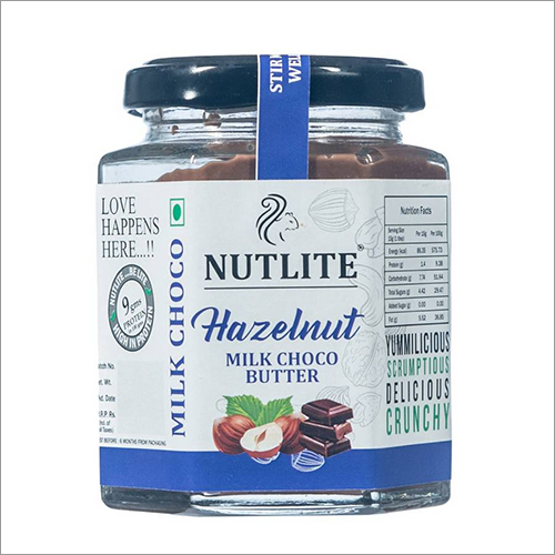 Nutlite Hazelnut Milk Choco Crunchy Butter - 150 Grams Bottle | Raw Processing, Delicious Nut Flavor