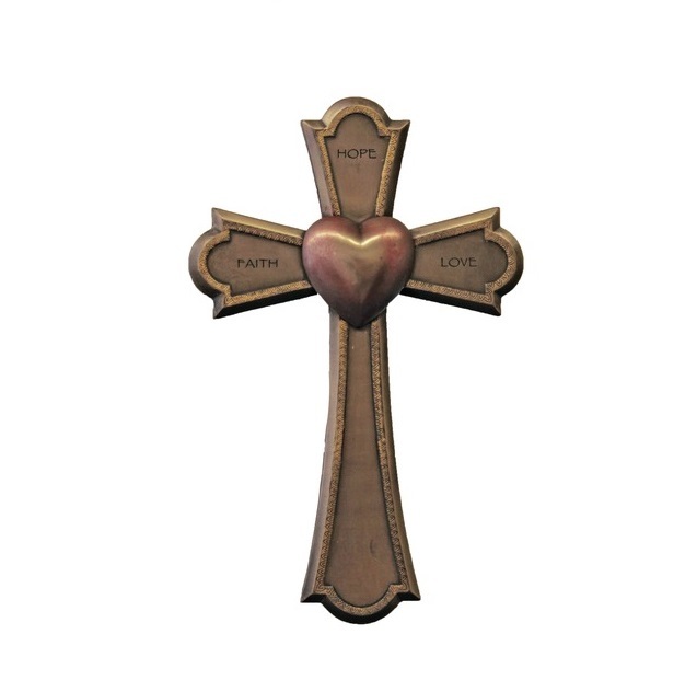 Brass Dark Brown Cross Church Wall Hanging Church Supplies