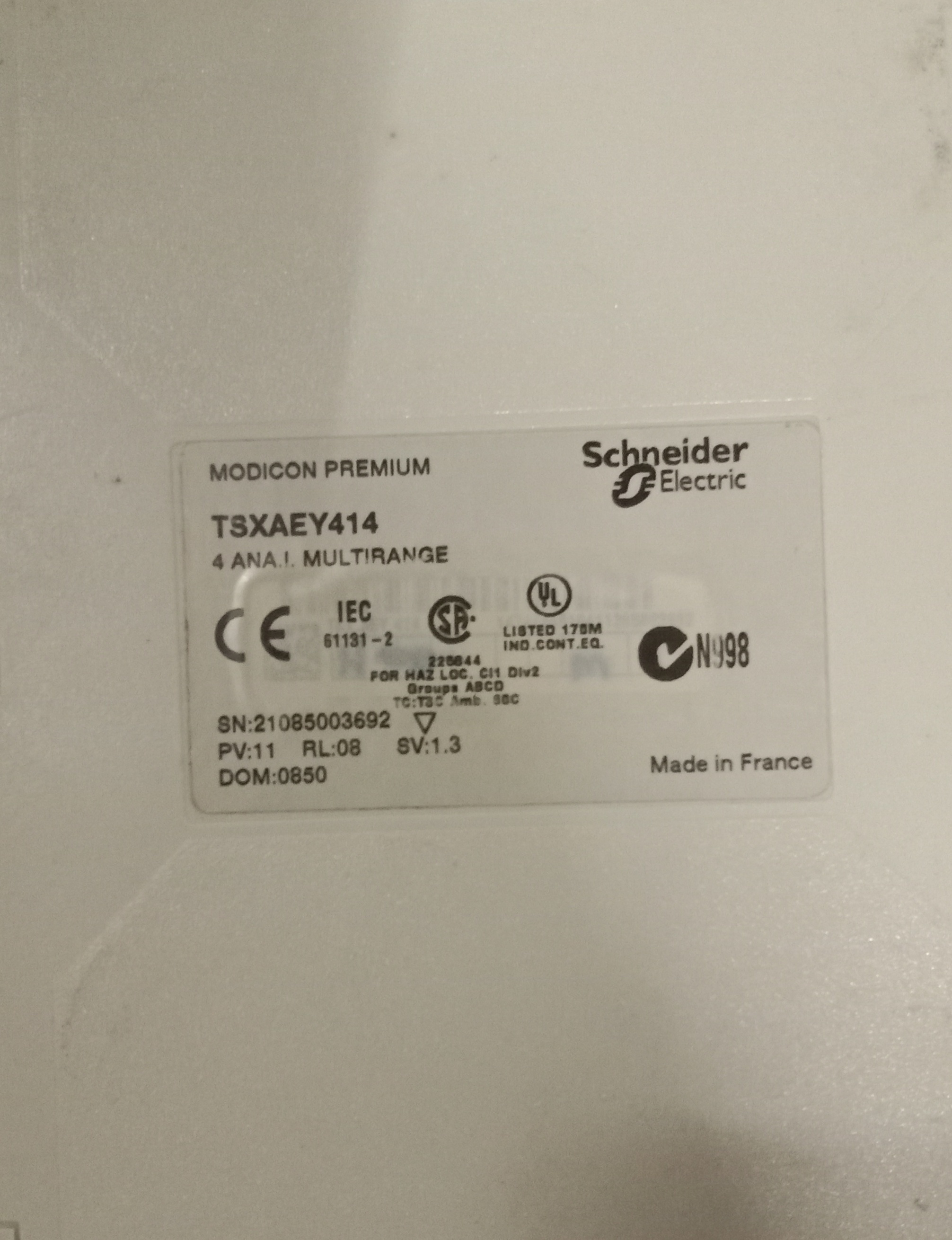 Schneider Input Module Tsxaey414