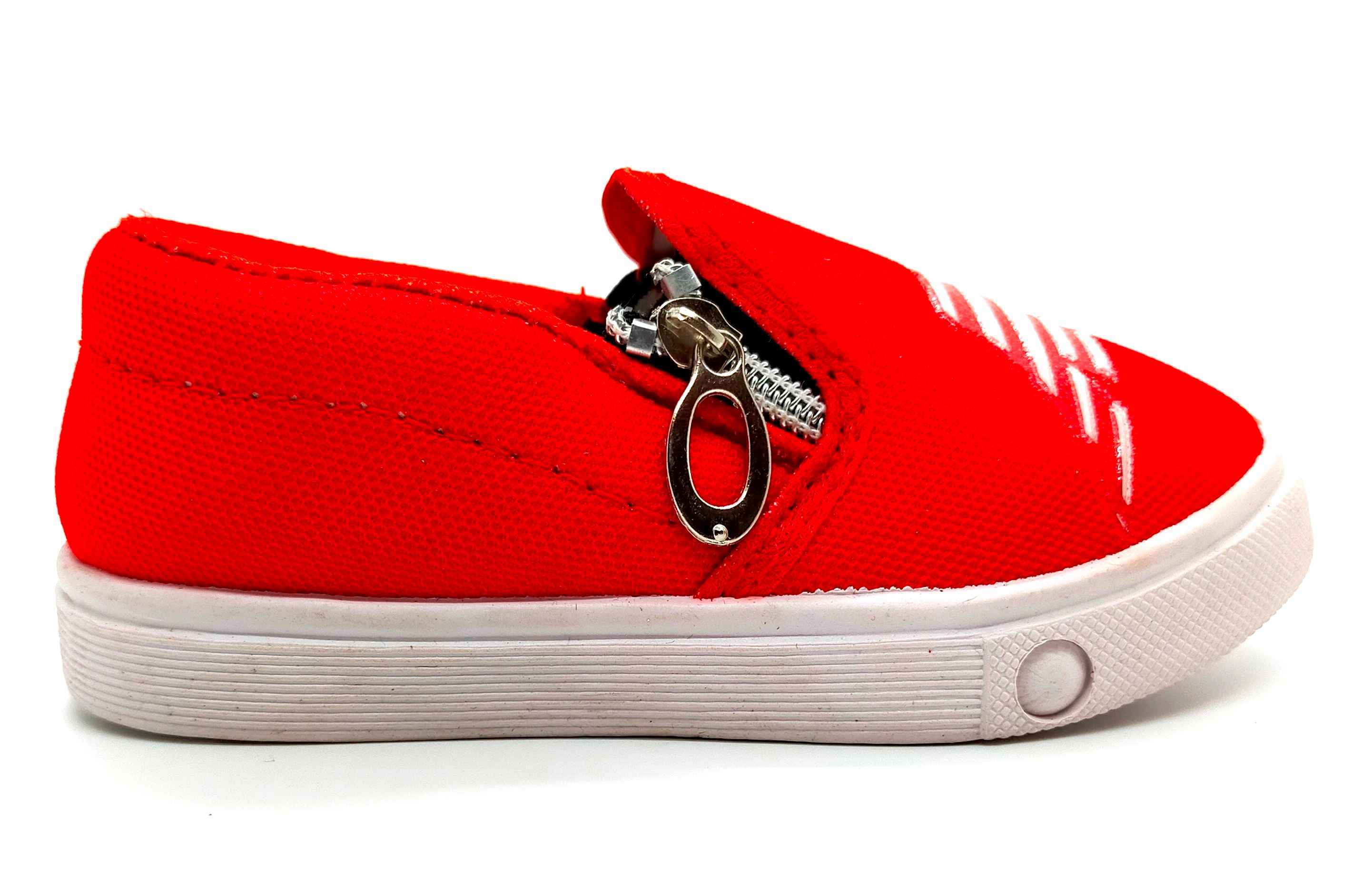 Zip Ab - Fabric Kids Shoes 5x10 Red Canvas Upper Unisex Design For Summer Winter And Spring Versatile And Comfortable For Active Children