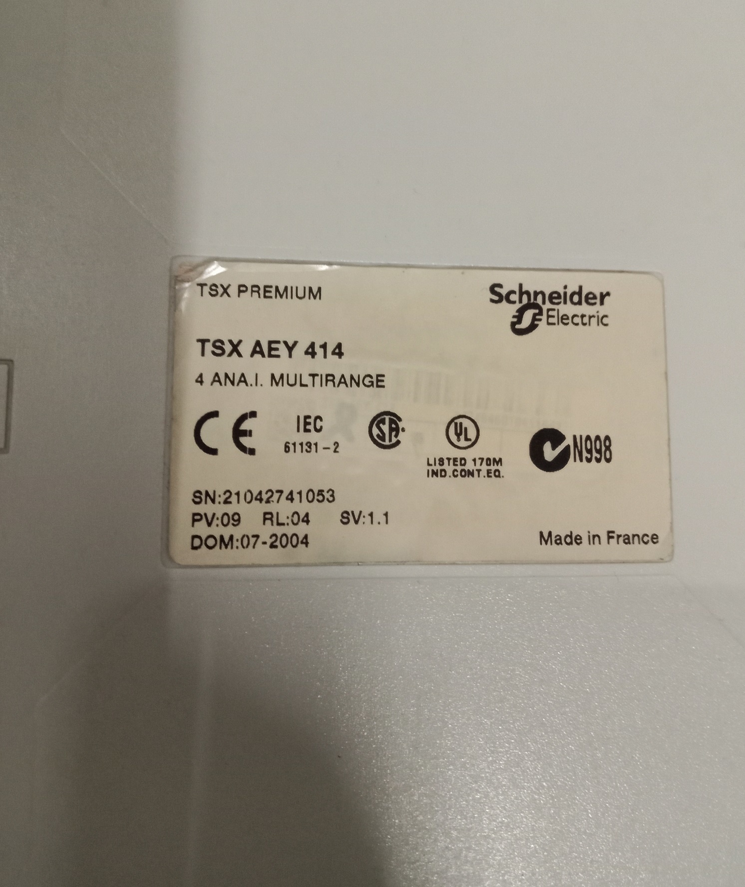 Schneider Input Module Tsx Aey 414