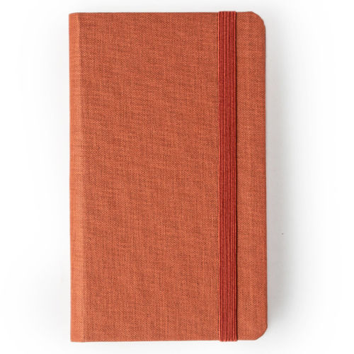 Features Include An Integrated Ribbon Bookmark Comma Weave - A6 Size - Hard Bound Notebook - (Brown)