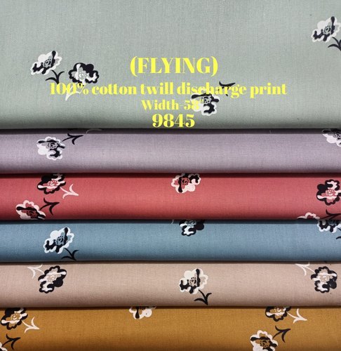 उड़ने वाला 100% कपास ट्विल डिस्चार्ज प्रिंट शर्टिंग फैब्रिक