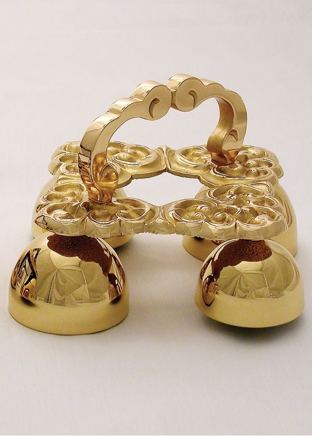 Brass Engraved Church Handbell With Wooden Handle Church Supplies