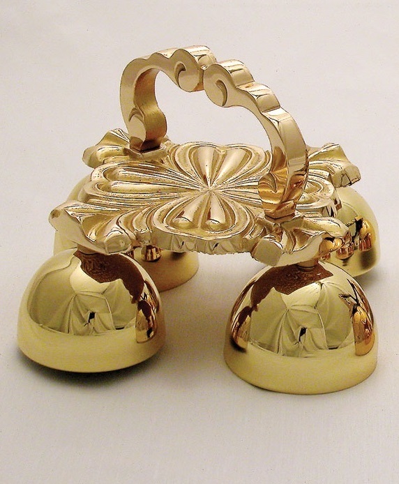 Brass Engraved Church Handbell With Wooden Handle Church Supplies