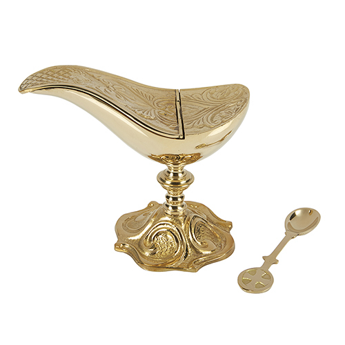 Brass Spoon Cross Engraved Church Supplies