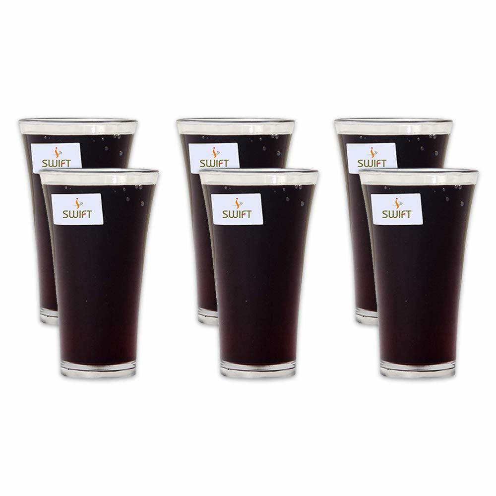 Polished Rectangular Plastic Serving Tray 16 X 12 Inch For Serving Fast Food, Tea, Coffee And Unbreakable 200 Ml Plastic Juice Glasses Sets 6 Pieces