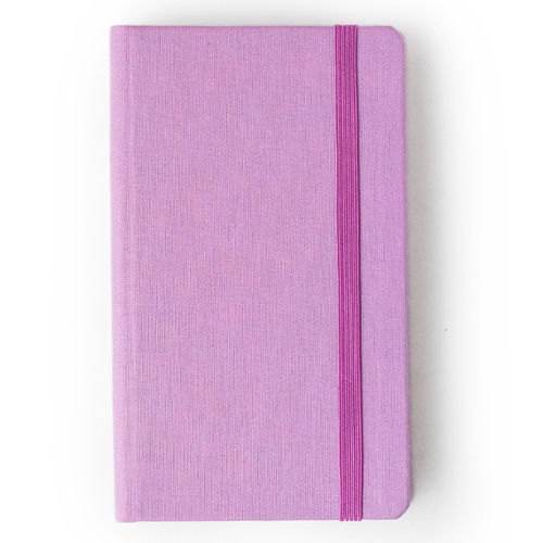 Features Include An Integrated Ribbon Bookmark Comma Weave - A6 Size - Hard Bound Notebook - (Lilac)