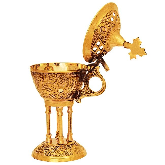 Brass Golden Incense Burner Church Supplies